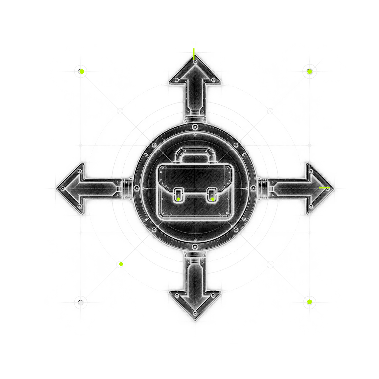 Icono técnico de crecimiento con control